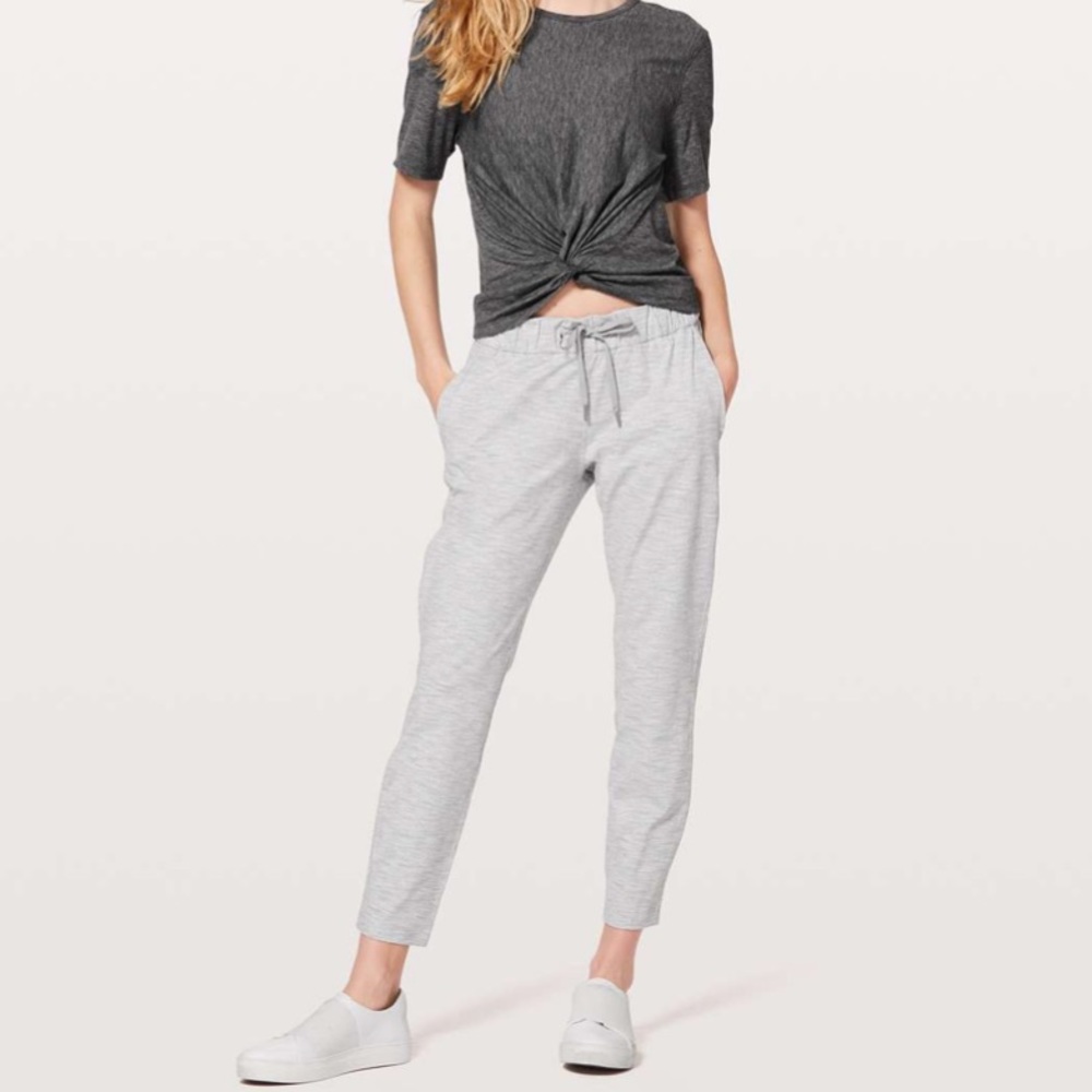lululemon athletica Light Gray Drawstring Joggers